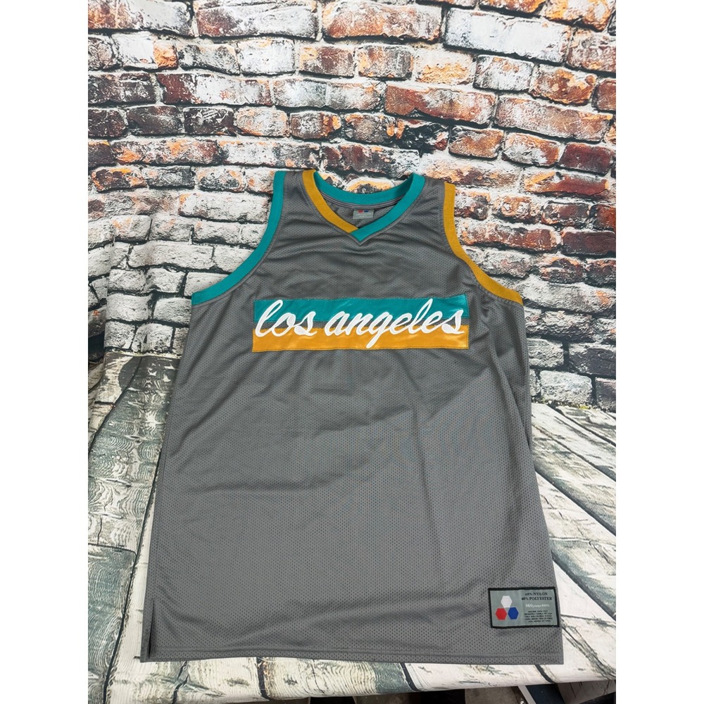 360jerseys Los Angeles California #3 Basketball Jersey Grey Teal Men XL